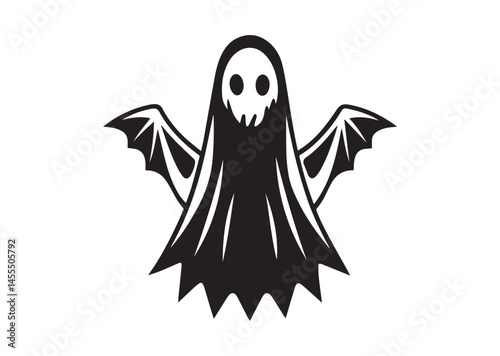 Cute Ghost Design, Halloween Ghost Silhouette Vector