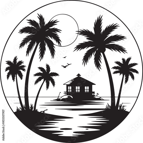 Beach Day Summer Vibes Silhouette

Sunset at the Seaside Vector Scene

Summer Fun with Friends Silhouette

Palm Trees and Sunlight Illustration

Hot Summer Adventure Silhouette Art