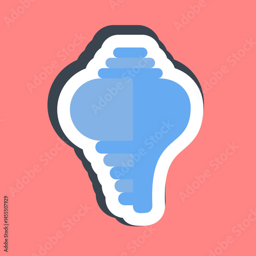 Sticker conch shell. Buddhism and vesak elements.