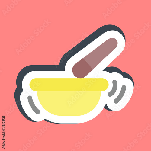 Sticker singing bowl. Buddhism and vesak elements.