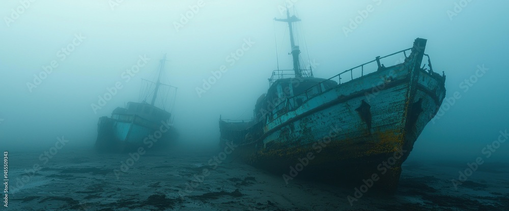 Sunken Vessels in Dense Fog