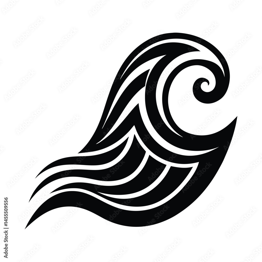 Polynesian Wave Tribal Tattoo Vector Art Polynesian Wave Tribal Tattoo Vector Art