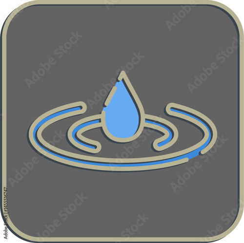 Icon holy water. Buddhism and vesak elements. Icon in embossed style.