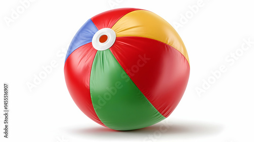 Beach Ball In Isolated White