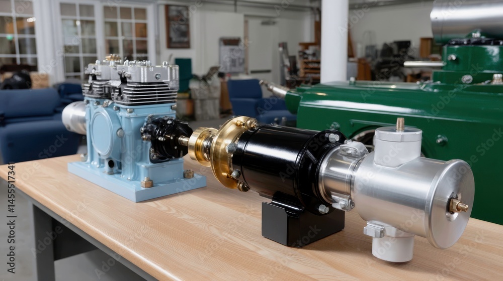 Fototapeta premium Antique Tractor Engine Restoration