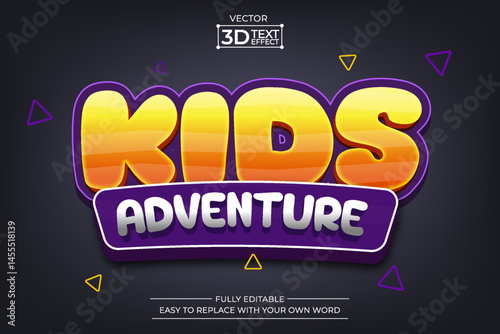 kids adventure editable 3D Text effect