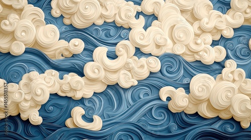 Abstract clouds and waves design
