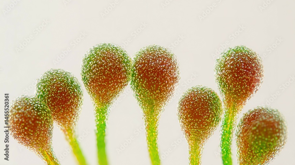 Close-up view of vibrant flower buds magnified. Close-up view of vibrant flower buds magnified.