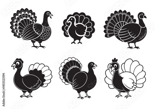 Thanksgiving Turkey Design, Turkey Silhouette Vector Set