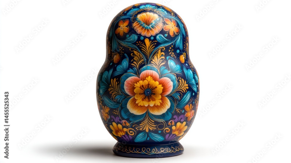Intricate Floral Design on a Traditional Nesting Doll Vibrant Colors and Detailed Patterns for Intricate Floral Design on a Traditional Nesting Doll Vibrant Colors and Detailed Patterns for