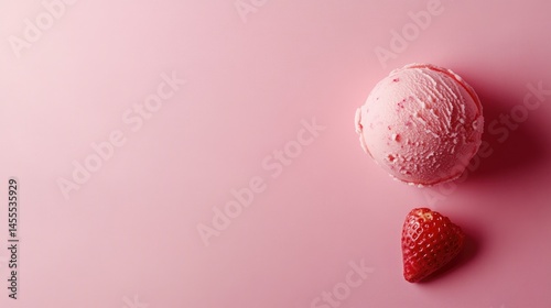 Strawberry Ice Cream Scoop: A Delicate Pink Delight