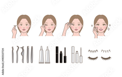 How to put on(wear) fake eyelashes, How to apply false eyelashes, eyelash extensions
