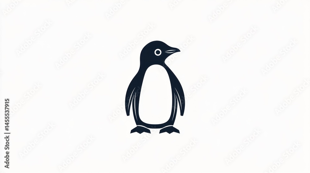 Fototapeta premium Stylized penguin illustration minimalist bird graphic design icon