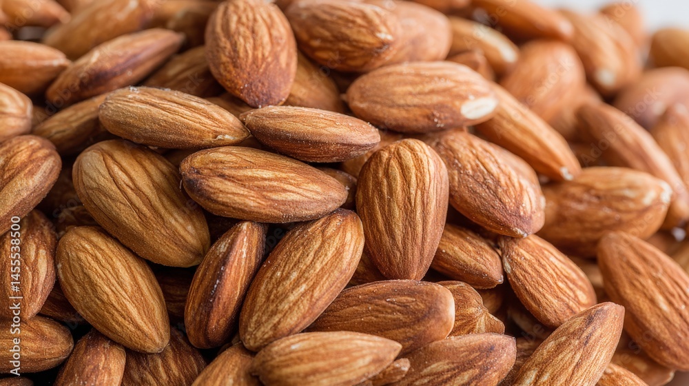 Closeup of a Pile of Roasted Brown Almonds Closeup of a Pile of Roasted Brown Almonds