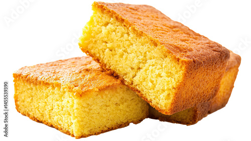 Cornbread isolated in White background ,Transparent Background ,Food image