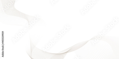 modern seamless abstract wave curve lines with flowing particles, smooth and dynamic speed wave patterns technology lines, Wavy flowing curve pattern of digital modern technology and geometry.