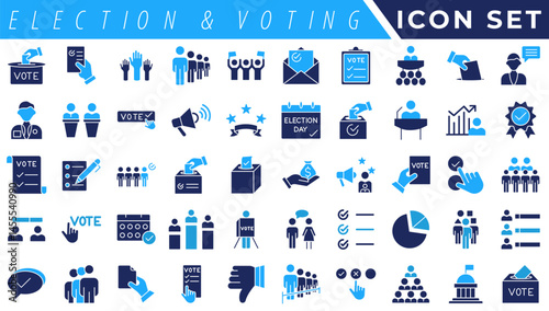Election and voting Editable Stroke icon set. Containing democracy, vote, government, voting, campaign, political, ballot, candidate and president icons.