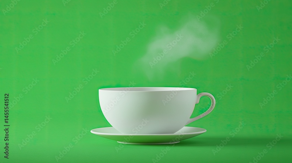 Obraz premium A steaming white cup