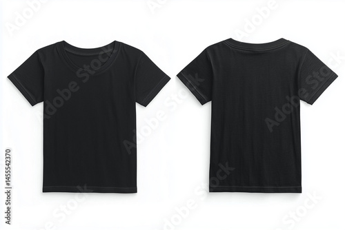 T-shirt front and back mockup on a white background, with no text or logo on the shirt.