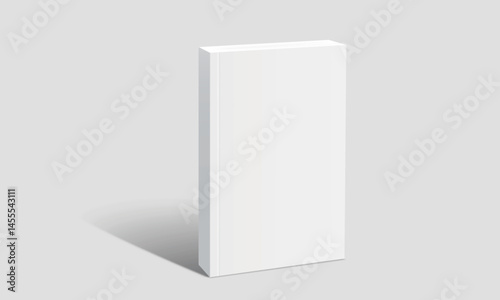Blank book cover mockup design. Closed book, magazine or notebook template with shadow. Vector illustration