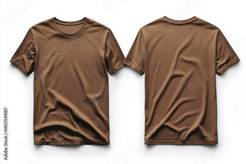 T-shirt front and back mockup on a white background, with no text or logo on the shirt.