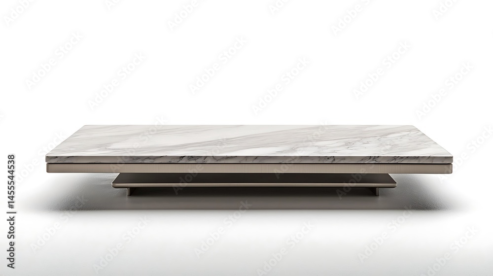 White marble table with a black base White marble table with a black base