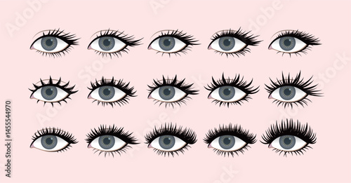 Various shape(kinds) of false(fake) eyelash extension