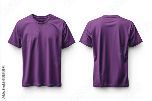 T-shirt front and back mockup on a white background, with no text or logo on the shirt.