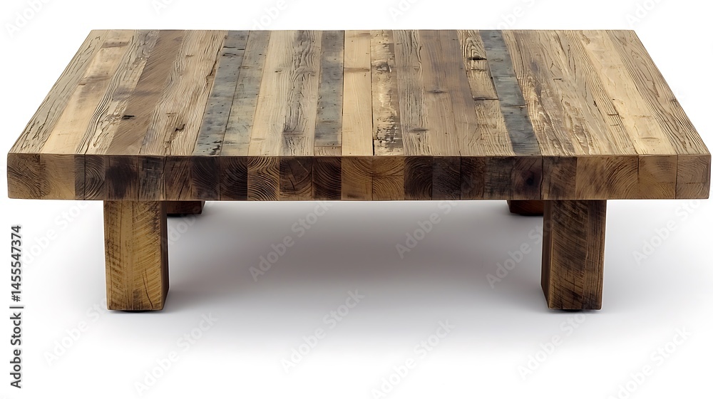 Fototapeta premium Wooden table with a brown top and wooden legs