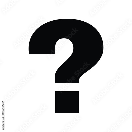 Extra Bold question mark silhouette vector flat illustration design