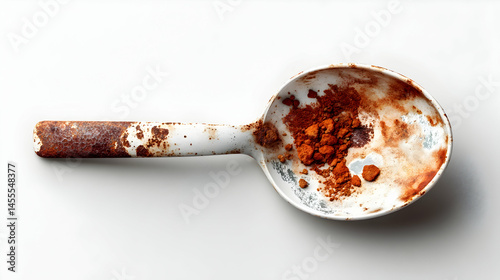 Rusty Spoon in isolated white