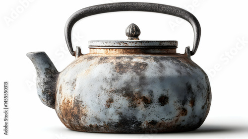 Rusty Teapot in Isolated White