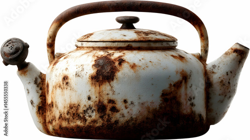 Rusty Teapot in Isolated White