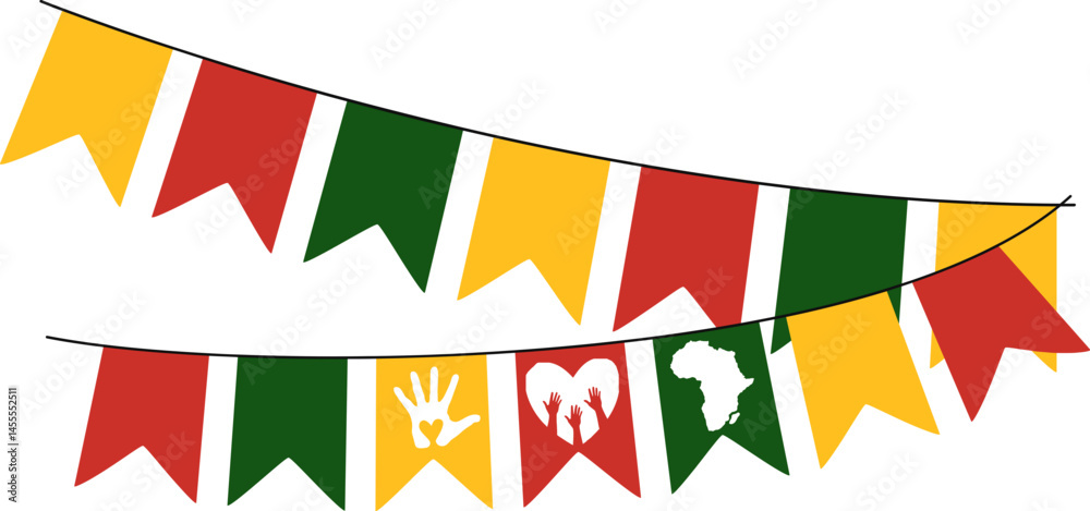 Obraz premium Juneteenth Emancipation Illustration. Juneteenth decoration vector isolated.