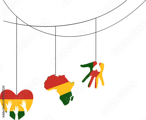 Juneteenth Emancipation Illustration. Juneteenth decoration vector isolated.