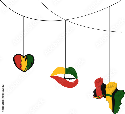 Juneteenth Emancipation Illustration. Juneteenth decoration vector isolated.