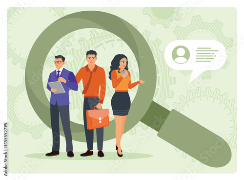 Human resource concept. HR Manager Looking for Job Candidates, Reviewing CV.
