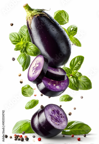 Eggplant in Isolated White