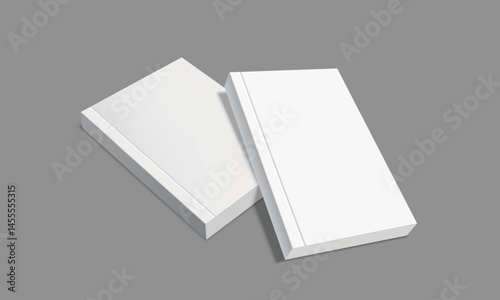 Blank book cover mockup template. Closed book, magazine layout design. Vector