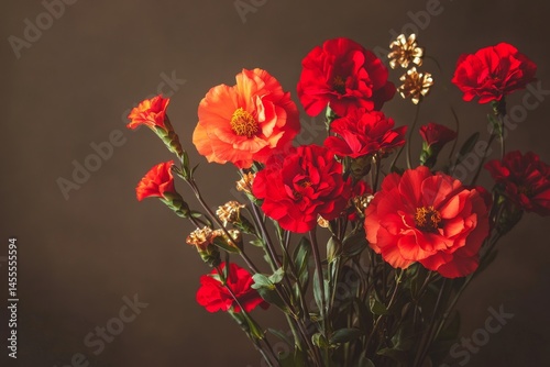 Wallpaper Mural Vibrant bouquet of carnations and poppies in deep colors. Torontodigital.ca