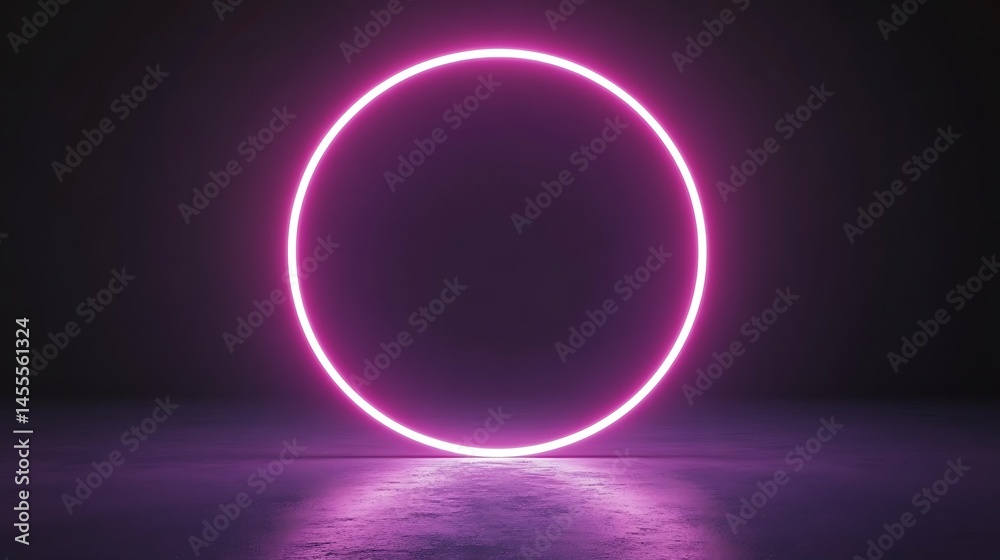 Obraz premium Neon Circle Empty Stage