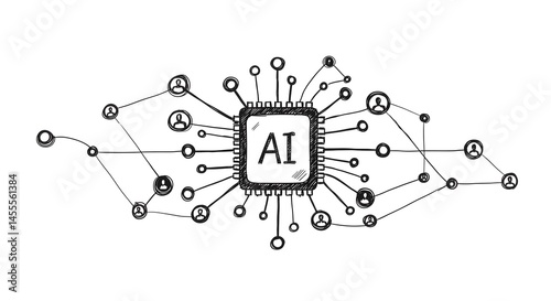 AI Chip Network Concept Illustration