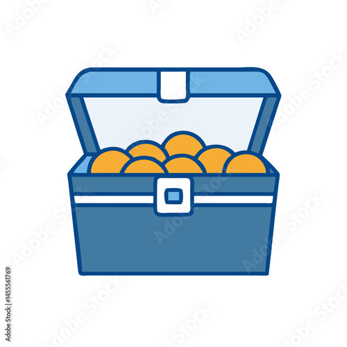 Treasure Chest Gold Coins Icon Pirate Wealth Transparent Background