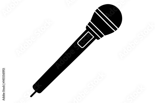 mic icon vector silhouette illustration isolated on white background