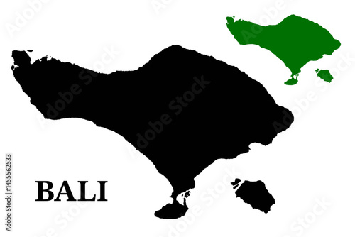 silhouette map of Bali Indonesia