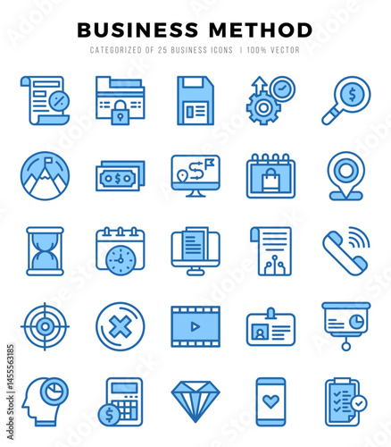 Business Method web icons in Two Color style.