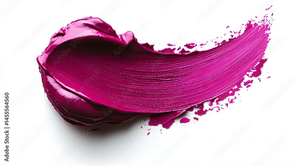 Lipstick paint strokes isolated on a white background, in a magenta pink color Lipstick paint strokes isolated on a white background, in a magenta pink color