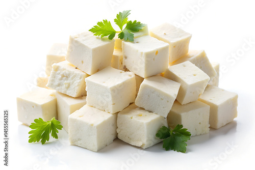 Paneer cheese cubes indian cheese fresh paneer dairy product vegetarian food healthy protein rich