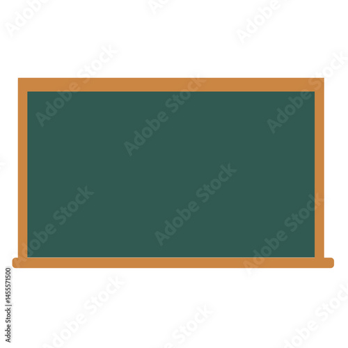 A blank green chalkboard with a wooden frame, commonly used in classrooms for teaching, writing, and educational purposes.