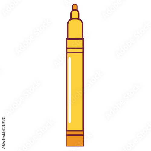 A yellow marker with a smooth cylindrical shape, ideal for writing, drawing, and creative projects in school or office.